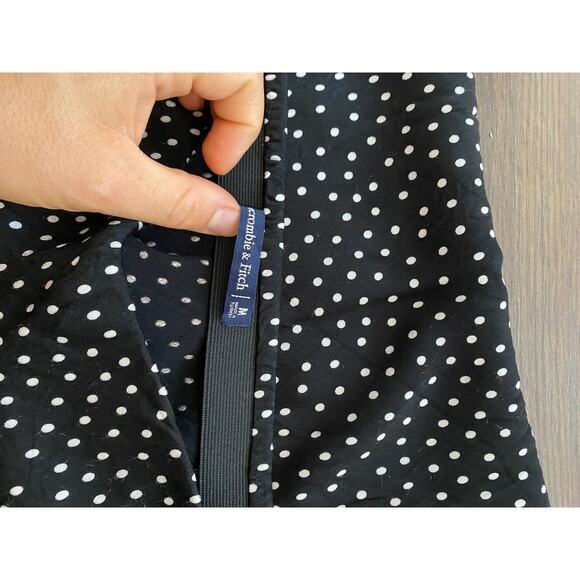 EUC Abercrombie & Fitch Polka Dot Midi Skirt Black White | Size M - Picture 6 of 10